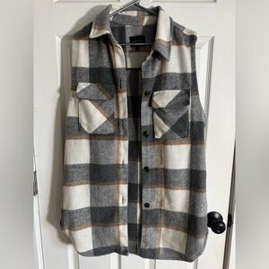 Love Tree Checkered Button-Up Vest